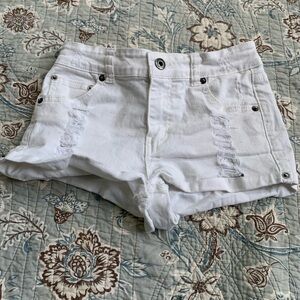 White jean shorts
